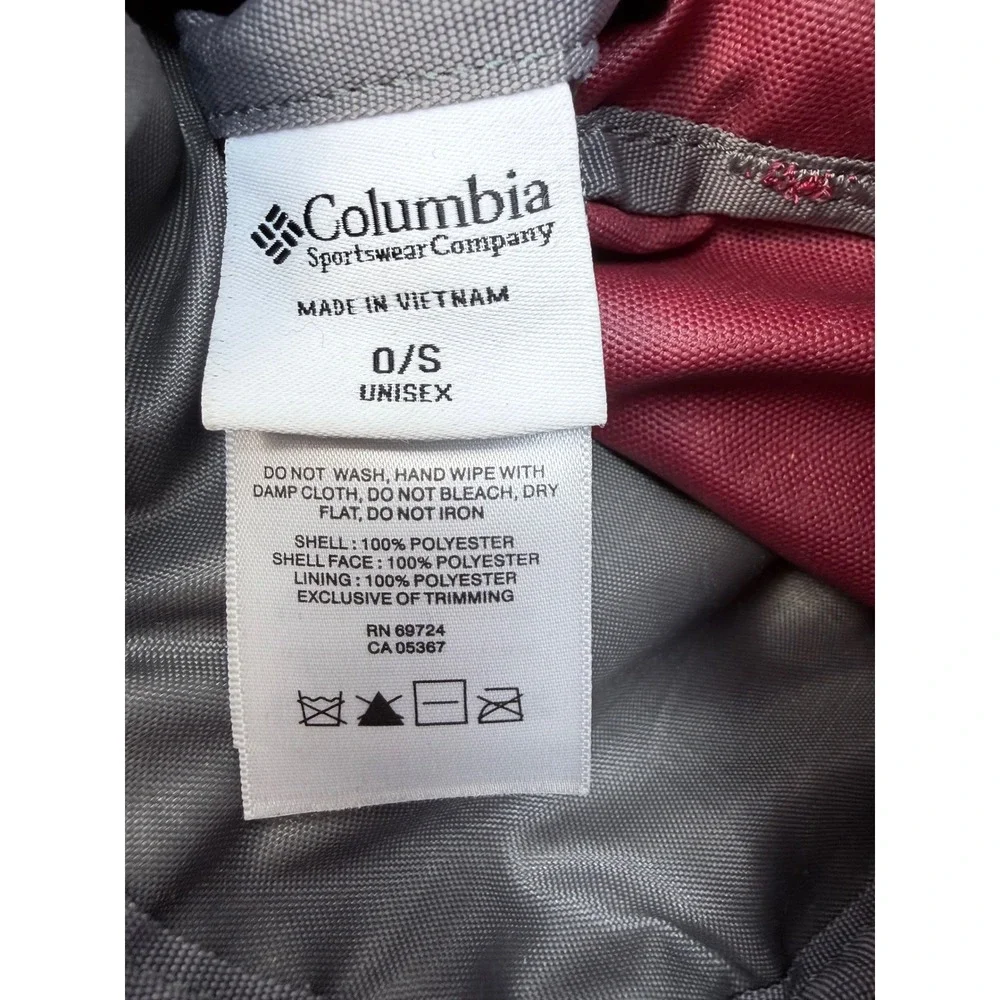 Columbia Red Grey Cordura Roll Top Backpack Hiking Outdoor Bag